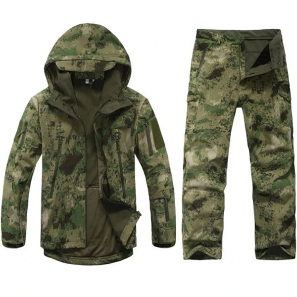 TAD Gear Men's Tactical Softshell Camouflage Jacket Set - Waterproof Windbreaker for Hunting & Outdoor Activities