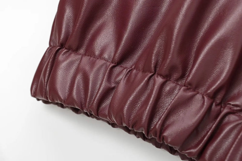 Stylish Women's Leather Jacket with Zipper Front & Classic Lapel Collar - Perfect for All Seasons