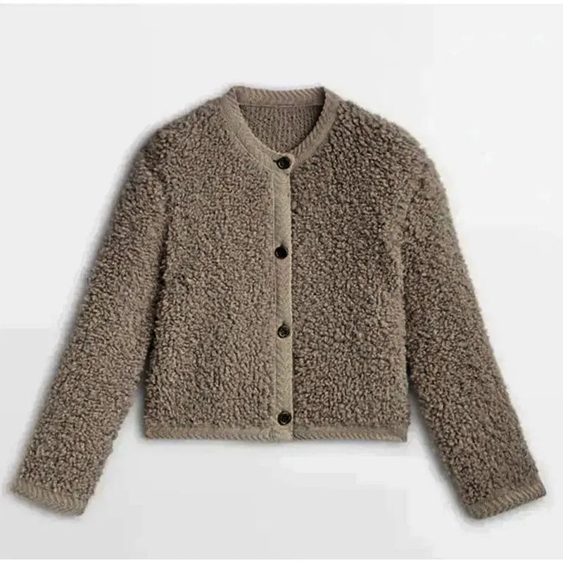 Women's Cozy Teddy Fleece Jacket - Button Front, Soft Texture, Casual Style