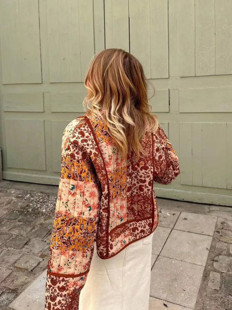 Women's Spring Coat - Stylish Patchwork Design for Trendy Spring Fashion
