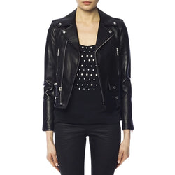 Scarlett Women's Black Leather Biker Jacket - Classic Motorcycle Style, Premium Quality, Perfect Fit