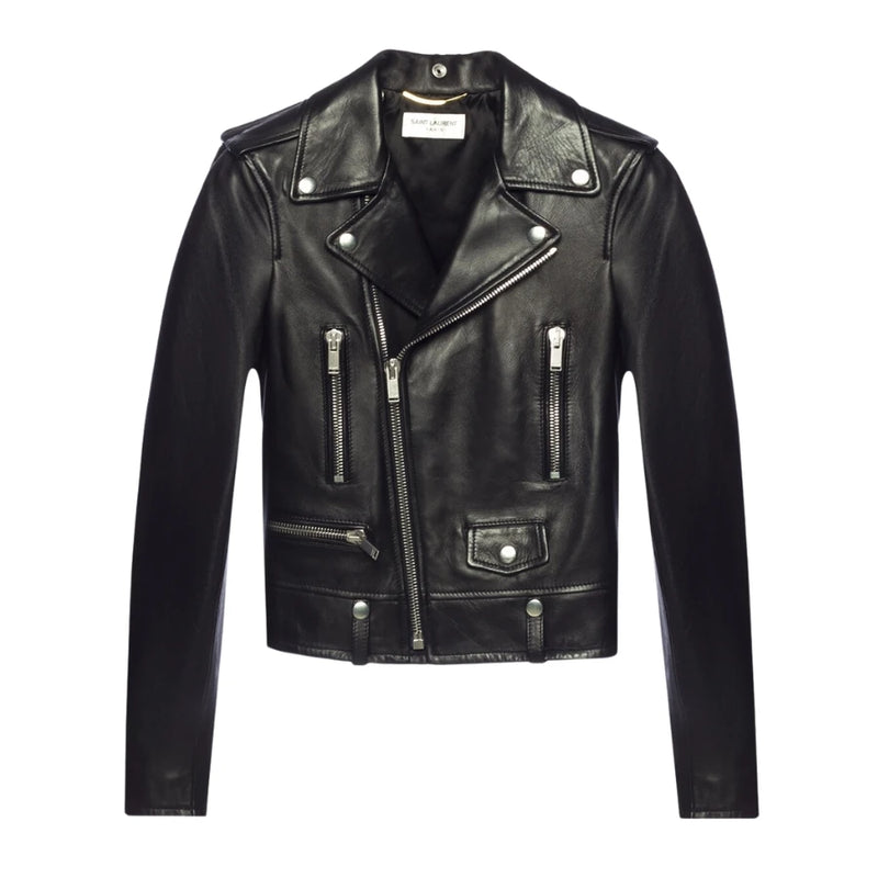 Scarlett Women's Black Leather Biker Jacket - Classic Motorcycle Style, Premium Quality, Perfect Fit