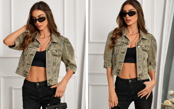 Stylish Women's Short Denim Jacket - Trendy Casual Outerwear for Every Season