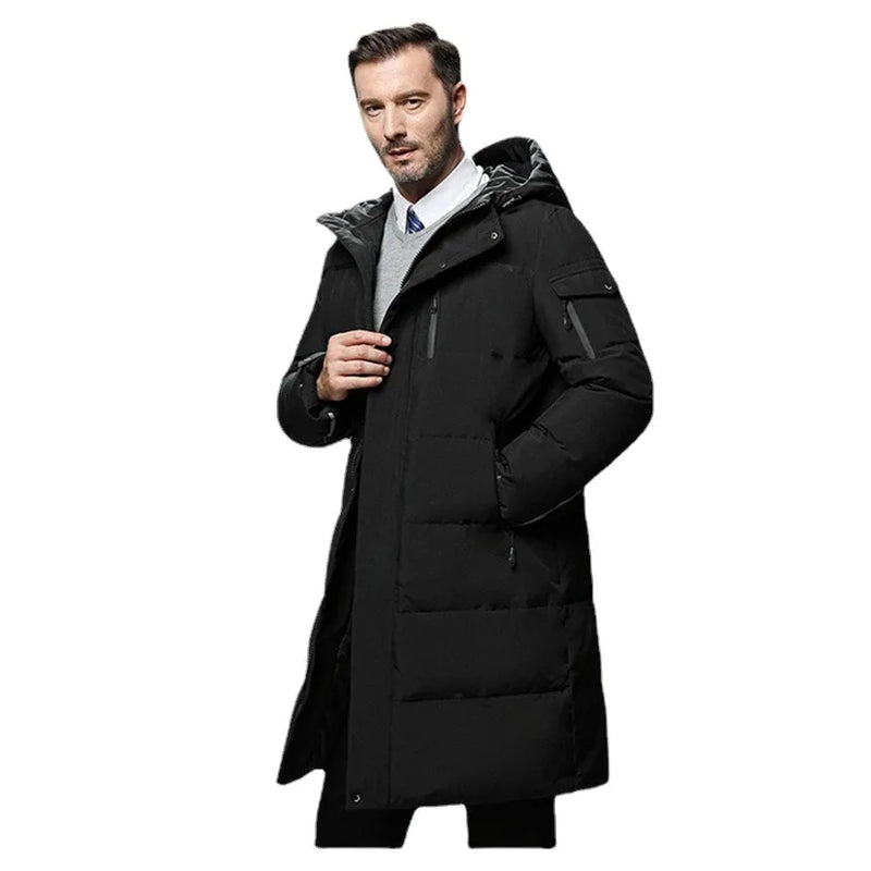 Men's Long Parkas Oversized Thicken Male Coat High Quality Fleece Casual Padded Jackets Men Clothing Outwear Winter Warm Jacket