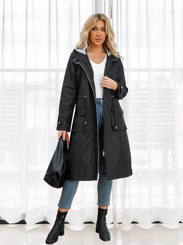 Women's Stylish Water-Repellent Trench Coat - Lightweight, Weather-Resistant Outerwear for All Seasons