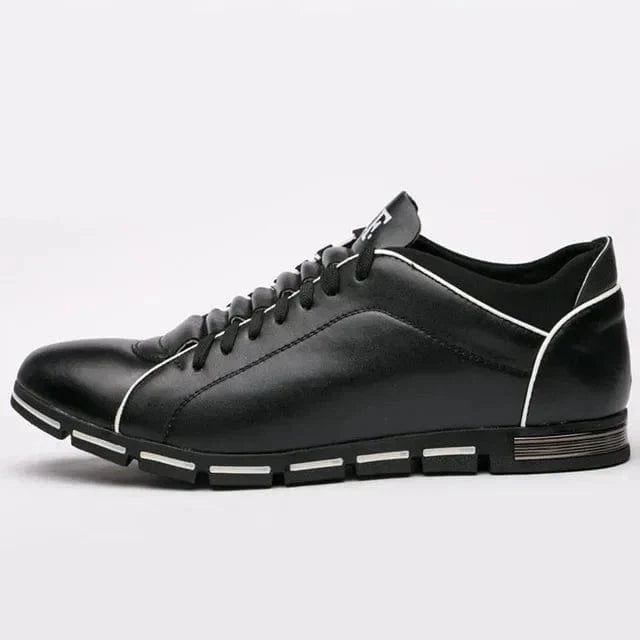 Men's Casual Lace-Up Sneakers with Stylish Contrast Stitch Sole - Comfortable & Versatile Footwear for Everyday Wear