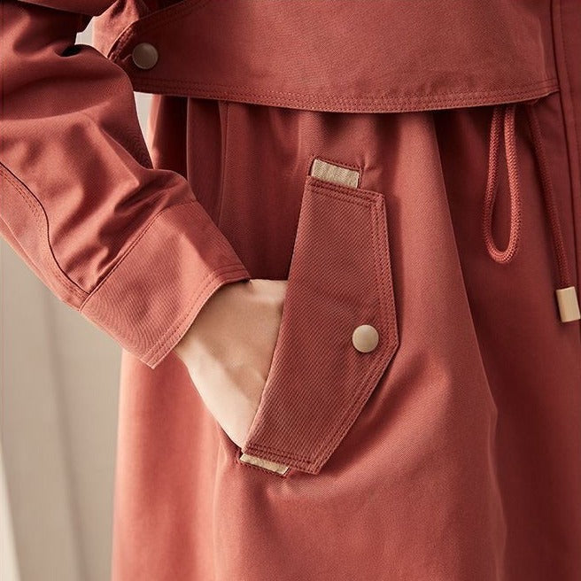 Avencea Elegance Women's Red Hooded Jacket - Stylish & Comfortable Outerwear for All Seasons
