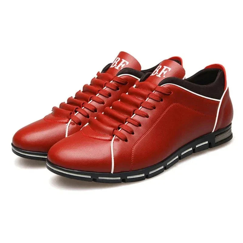 Men's Casual Lace-Up Sneakers with Stylish Contrast Stitch Sole - Comfortable & Versatile Footwear for Everyday Wear