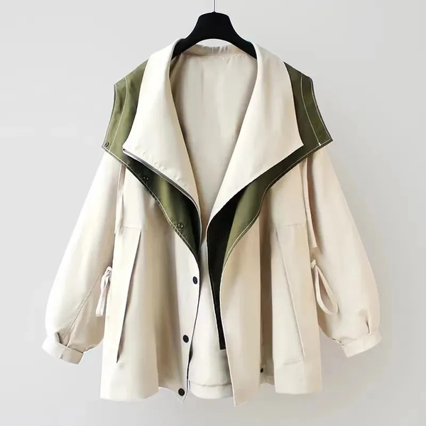 Women's Waterproof Windbreaker Jacket with Stylish Layered Hood - Lightweight & Breathable Outdoor Jacket