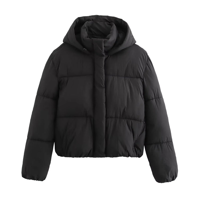 Women's Quilted Puffer Jacket with Hood – Thick & Warm Winter Coat for Ultimate Comfort