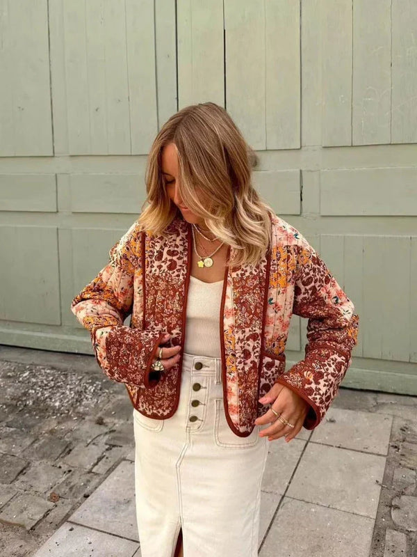 Women's Spring Coat - Stylish Patchwork Design for Trendy Spring Fashion