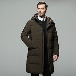 Men's Long Parkas Oversized Thicken Male Coat High Quality Fleece Casual Padded Jackets Men Clothing Outwear Winter Warm Jacket