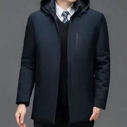 Men's Winter Windproof Parka Jacket - Casual Loose Fit, Thick & Warm Outerwear for Snow & Camping