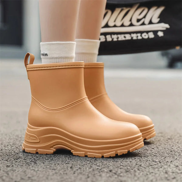 Women's Waterproof Mid-Calf Boots - Slip-Resistant Thick Outsole for Ultimate Comfort and Stability