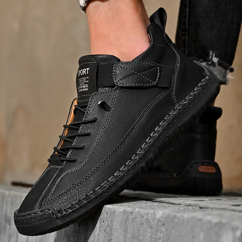 Men's Casual Walking Sneakers with Moc Stitching, Durable Grip Outsole for Comfort & Support