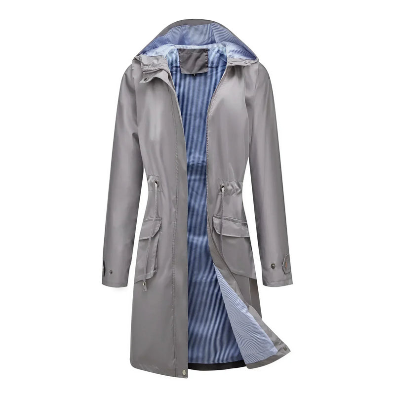 Women's Stylish Water-Repellent Trench Coat - Lightweight, Weather-Resistant Outerwear for All Seasons