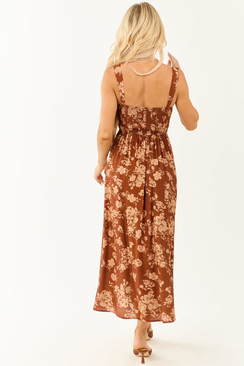 Spice Floral Print Sweetheart Neck Maxi Dress - Elegant Summer Dress for Women