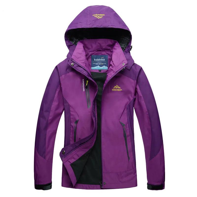 Women's Waterproof Windbreaker Jacket with Sporty Hood, Lightweight & Breathable Outdoor Jacket for Active Lifestyle