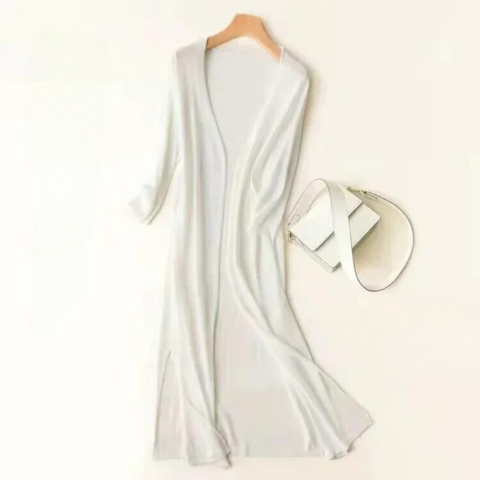 Women's Open Front Long Cardigan - Cozy Knit with Long Sleeves for Everyday Style