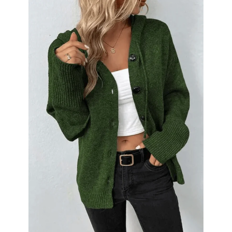 Women's Cozy Relaxed Fit Button-Up Knit Cardigan - Soft & Stylish Layering Essential