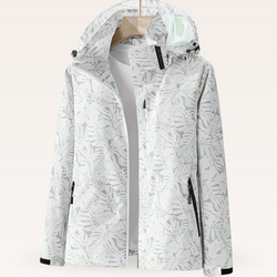 Women's Waterproof Hooded Rain Jacket with Zippered Pockets - Lightweight & Breathable Outdoor Coat