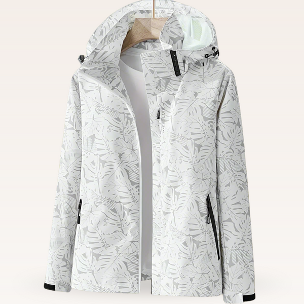 Women's Waterproof Hooded Rain Jacket with Zippered Pockets - Lightweight & Breathable Outdoor Coat