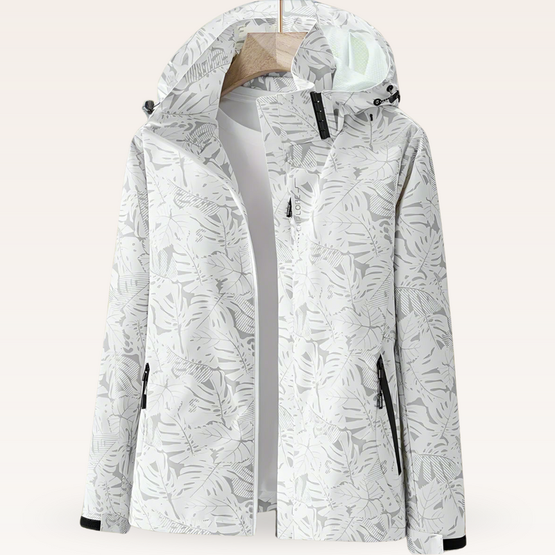 Women's Waterproof Hooded Rain Jacket with Zippered Pockets - Lightweight & Breathable Outdoor Coat