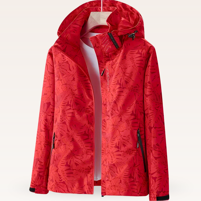 Women's Waterproof Hooded Rain Jacket with Zippered Pockets - Lightweight & Breathable Outdoor Coat
