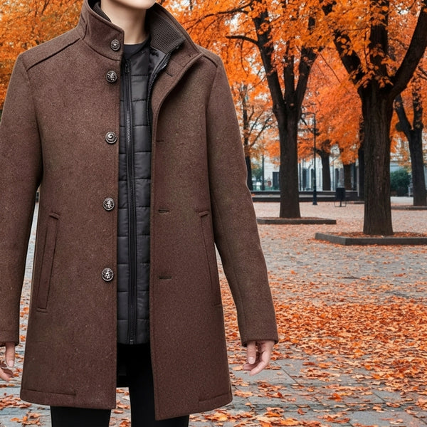 Men's Slim Fit Casual Suede Lapel Coat - Single Breasted Jacket