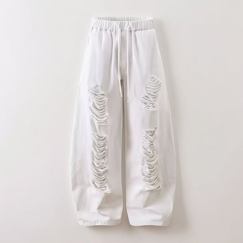 POL Off White Denim Patchwork Cargo Jogger Pants for Women - Stylish and Comfortable Casual Wear