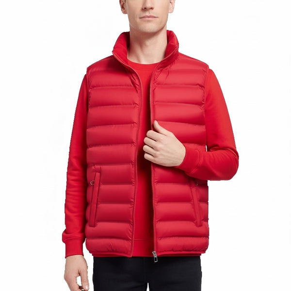 Men Cardigan Down Vest Sleeveless Zipper Vest Coat Male Multi Pockets Solid Color Windproof Warm Padding Down Jacket Clothes