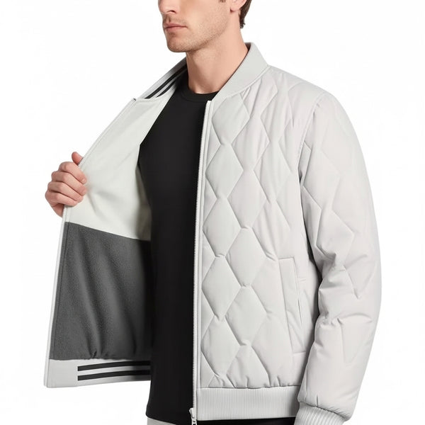Men's Plus Size Reversible Puffer Coat - Stylish Autumn & Winter Outdoor Jacket with Zipper - Cold-Proof Solid Color Parka