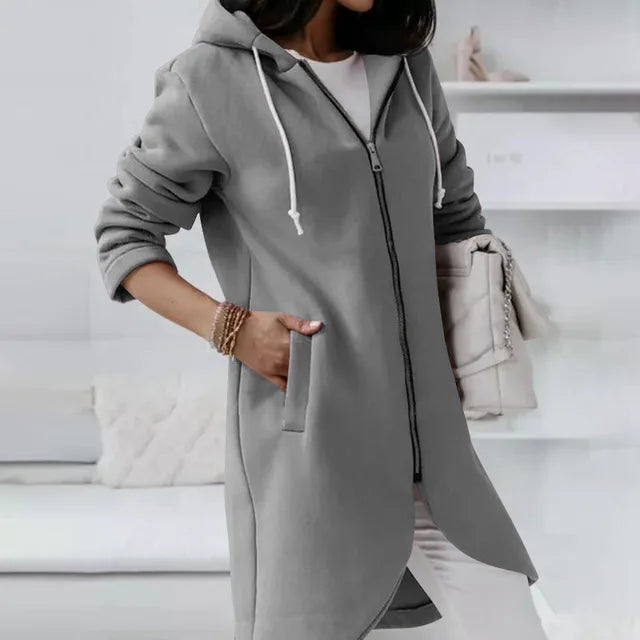 Women's Cozy Hooded Jacket with Pockets - Soft, Stylish & Comfortable Outerwear