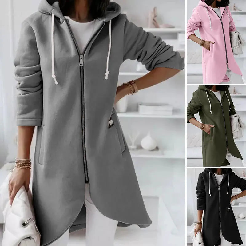 Women's Cozy Hooded Jacket with Pockets - Soft, Stylish & Comfortable Outerwear