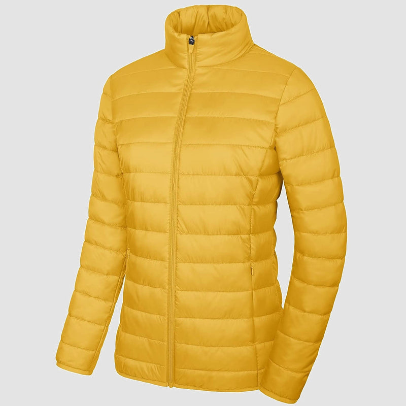 Women's Lightweight Quilted Puffer Jacket - Full Zip Winter Coat for Ultimate Warmth & Style