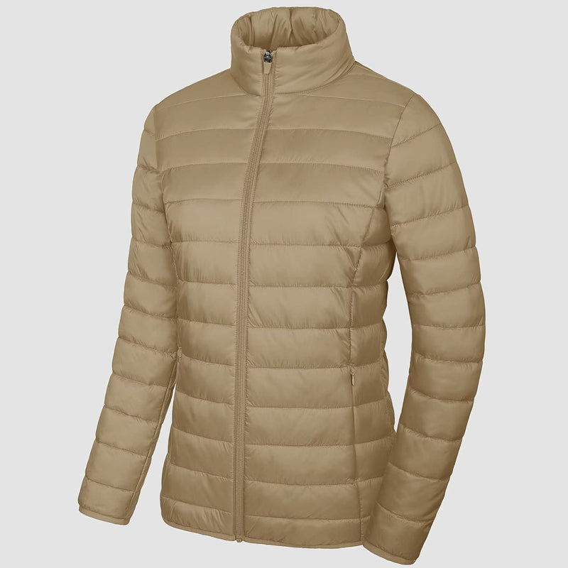 Women's Lightweight Quilted Puffer Jacket - Full Zip Winter Coat for Ultimate Warmth & Style