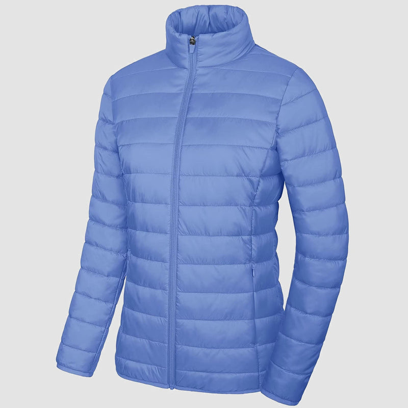 Women's Lightweight Quilted Puffer Jacket - Full Zip Winter Coat for Ultimate Warmth & Style