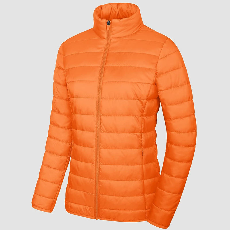 Women's Lightweight Quilted Puffer Jacket - Full Zip Winter Coat for Ultimate Warmth & Style