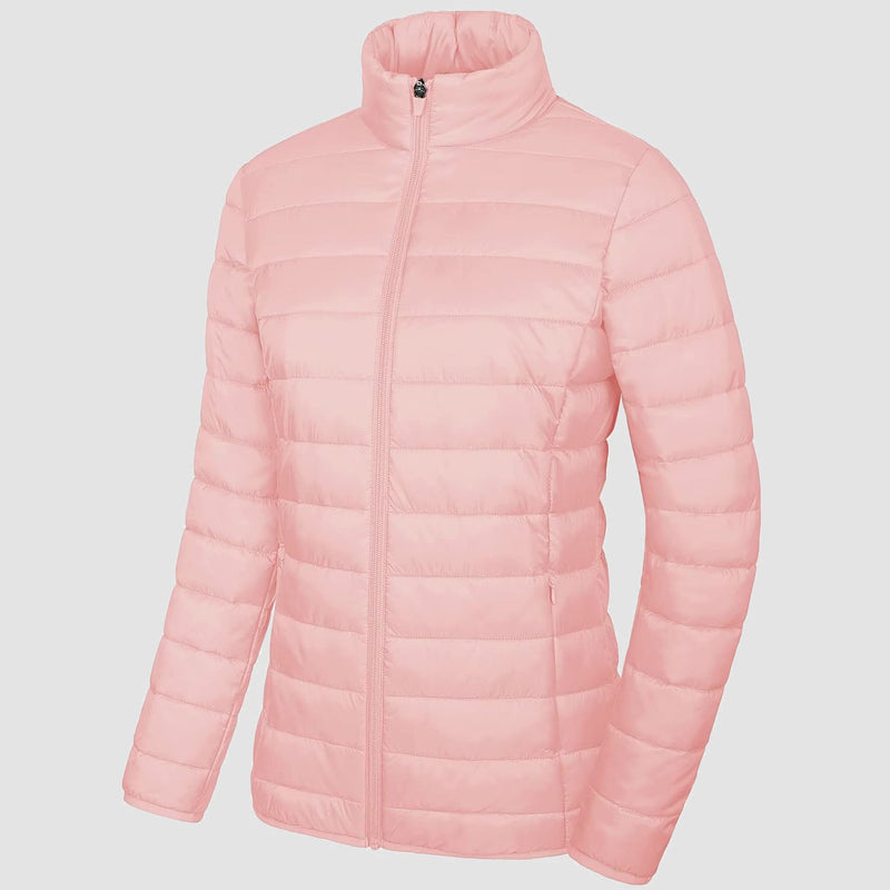 Women's Lightweight Quilted Puffer Jacket - Full Zip Winter Coat for Ultimate Warmth & Style