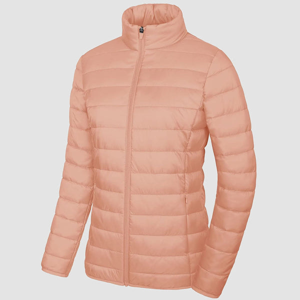 Women's Lightweight Quilted Puffer Jacket - Full Zip Winter Coat for Ultimate Warmth & Style