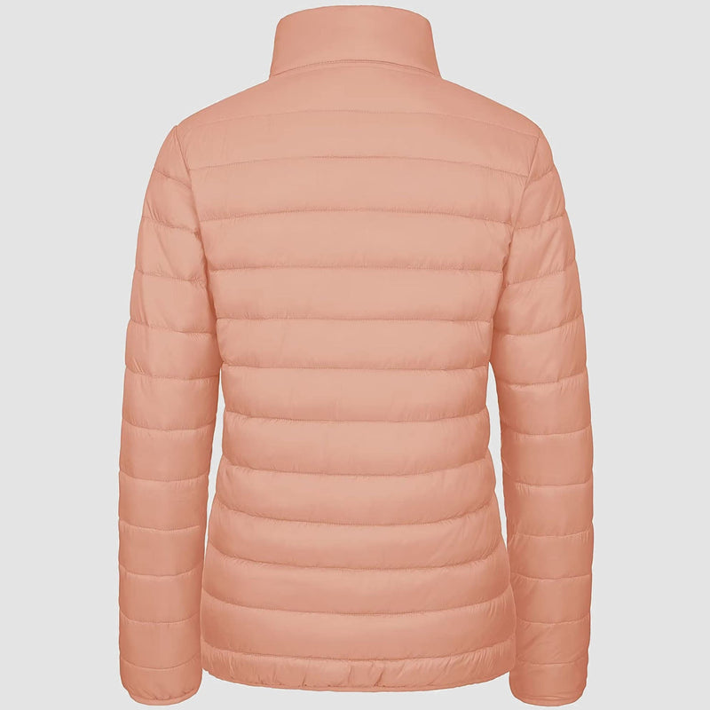 Women's Lightweight Quilted Puffer Jacket - Full Zip Winter Coat for Ultimate Warmth & Style
