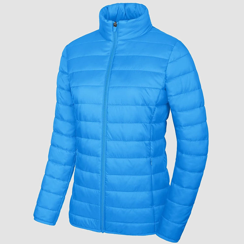 Women's Lightweight Quilted Puffer Jacket - Full Zip Winter Coat for Ultimate Warmth & Style