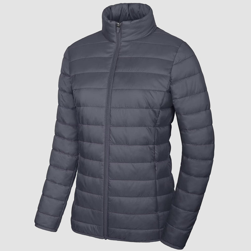 Women's Lightweight Quilted Puffer Jacket - Full Zip Winter Coat for Ultimate Warmth & Style