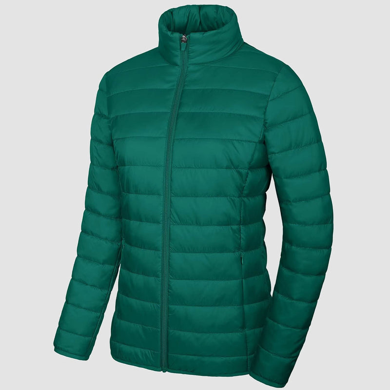 Women's Lightweight Quilted Puffer Jacket - Full Zip Winter Coat for Ultimate Warmth & Style