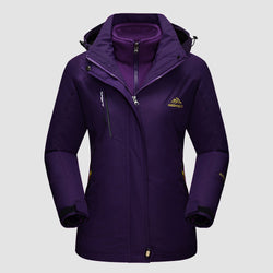 Women's 3-in-1 Waterproof Ski Jacket with Removable Fleece Liner - Versatile Winter Outerwear for Skiing & Outdoor Activities
