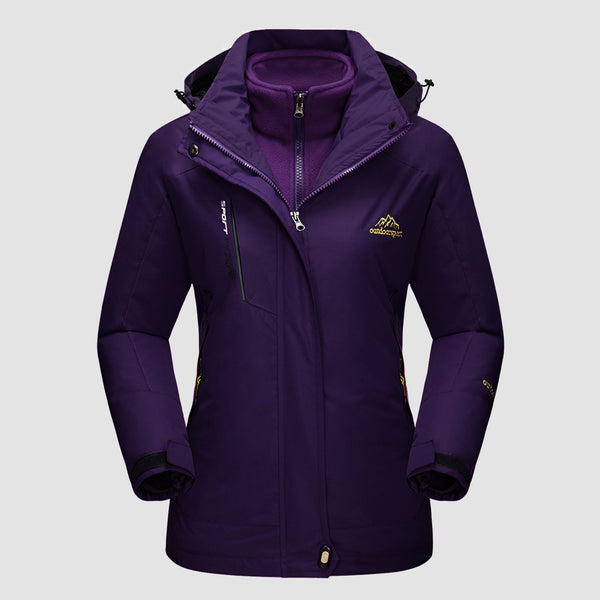 Women's 3-in-1 Waterproof Ski Jacket with Removable Fleece Liner - Versatile Winter Outerwear for Skiing & Outdoor Activities