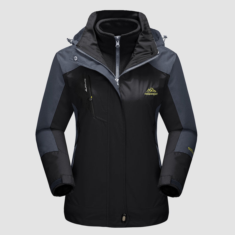 Women's 3-in-1 Waterproof Ski Jacket with Removable Fleece Liner - Versatile Winter Outerwear for Skiing & Outdoor Activities