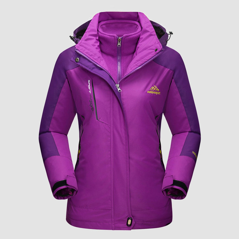 Women's 3-in-1 Waterproof Ski Jacket with Removable Fleece Liner - Versatile Winter Outerwear for Skiing & Outdoor Activities
