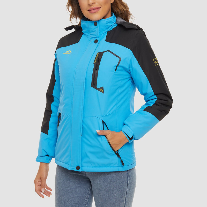 Women's Water-Resistant Fleece Ski Jacket - 4 Pocket Design for Ultimate Comfort and Convenience