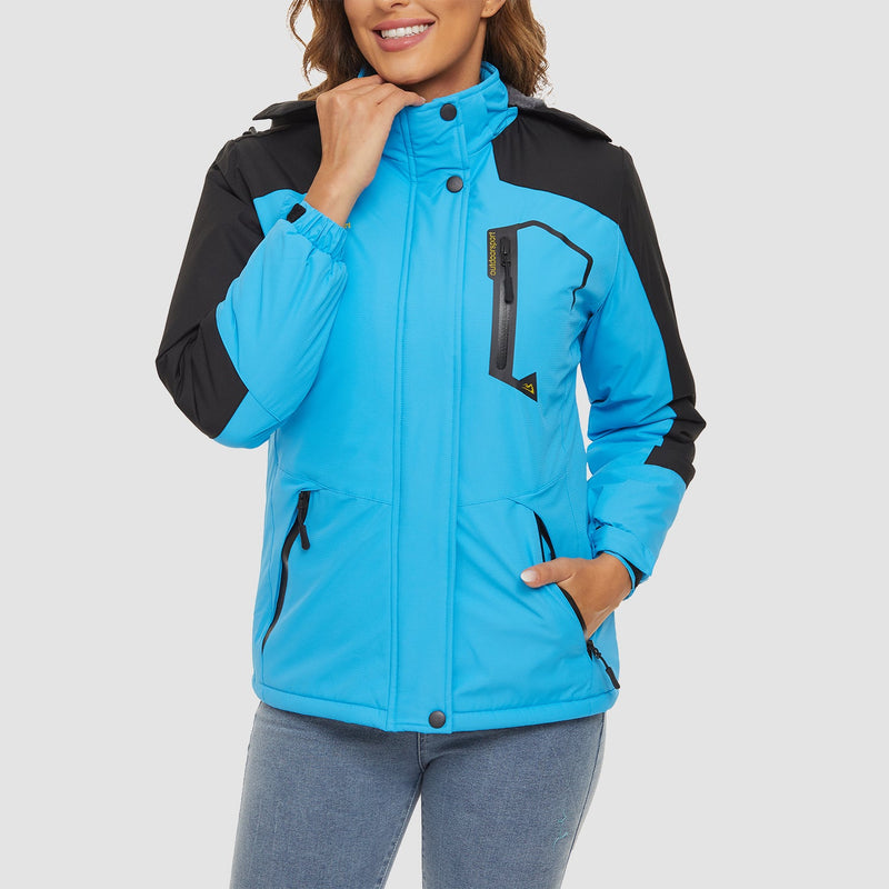 Women's Water-Resistant Fleece Ski Jacket - 4 Pocket Design for Ultimate Comfort and Convenience